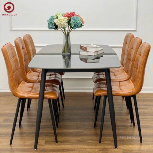 Bộ bàn ăn Ceramic và 6 Ghế Caro