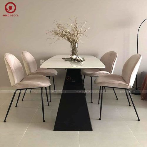 BAC-75 Bộ bàn ăn Eliot Ceramic và 4 ghế Gubi