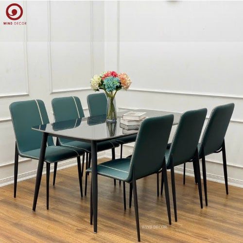 Bộ bàn ăn Ceramic và 6 Ghế Zera