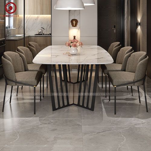 BAC-65 Bộ bàn ăn Royal và 6 ghế Fil Noir Minotti