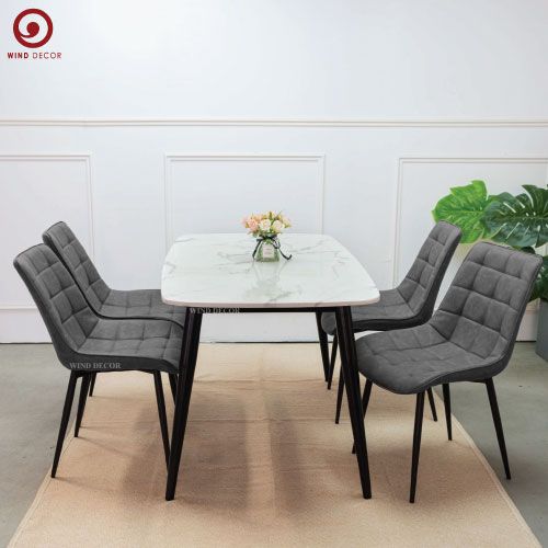 BAC-151 Bộ bàn ăn Ceramic A5 và 4 ghế Poly
