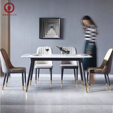 BAC-103 Bộ bàn ăn Ceramic A5 và 4 Monet Không Tay