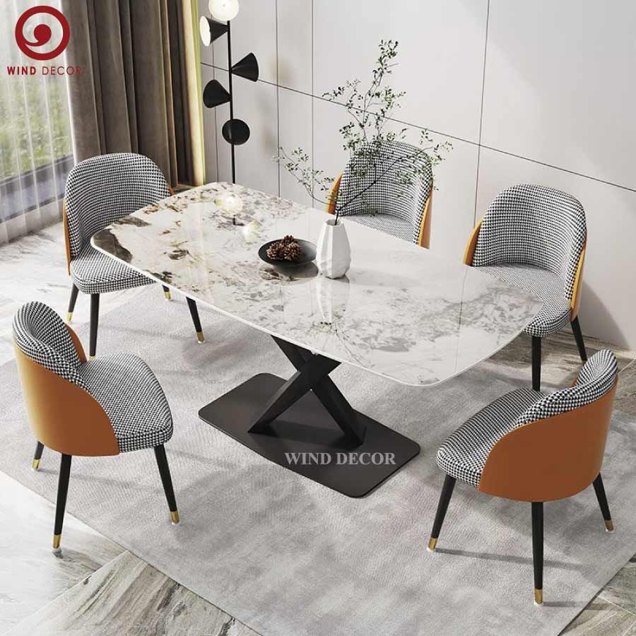 BAC-187 Bộ bàn ăn Stratos Ceramic và 4 ghế Fil Noir Minotti