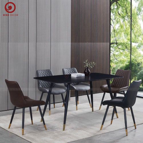BAC-61 Bộ bàn ăn Ceramic A5 và 5 ghế Nordic-G