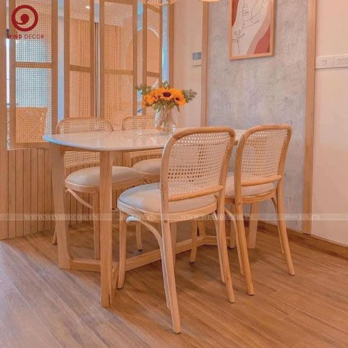 BAC-73 Bộ bàn ăn Concorde và 4 ghế Thonet 811 Hoffmann