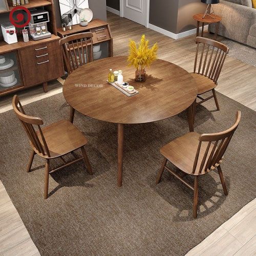 BA-70 Bộ Bàn Ăn Luna Round và 4 Ghế Song Tiện