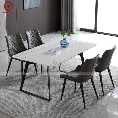 BAC-39 Bộ bàn ăn Ceramic Boone và 4 ghế Nordic