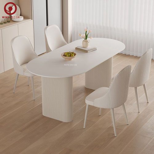 BAC-45 Bộ bàn ăn Oval Wood và 4 Ghế Monina