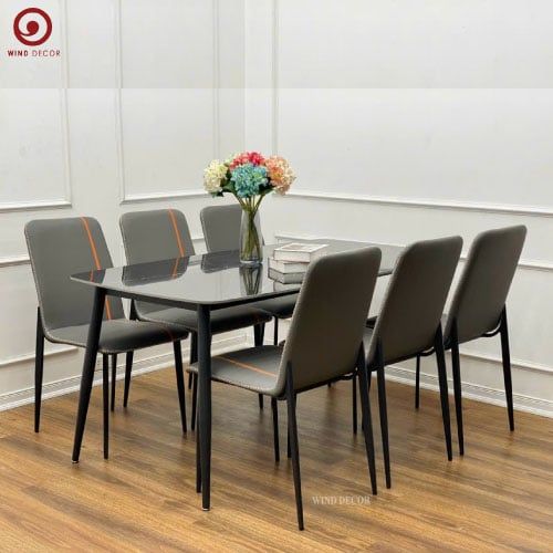 Bộ bàn ăn Ceramic và 6 Ghế Zera