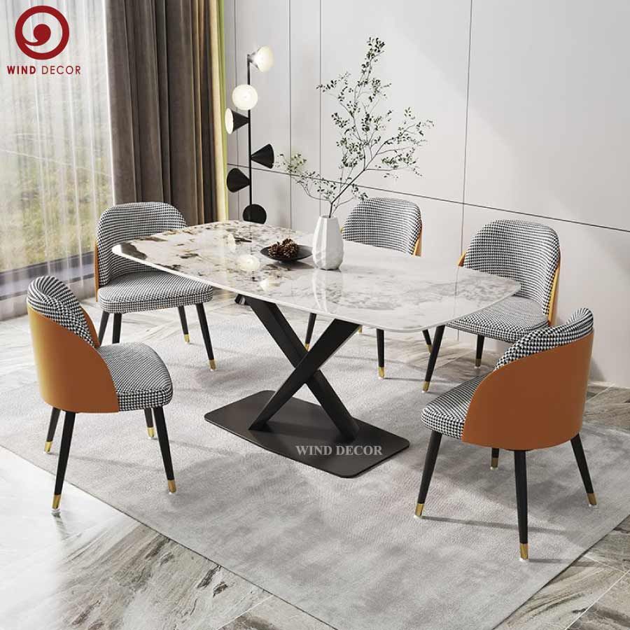 BAC-187 Bộ bàn ăn Stratos Ceramic và 4 ghế Fil Noir Minotti