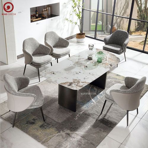 BAC-93 Bộ bàn ăn Tindy Ceramic và 4 Ghế Tove