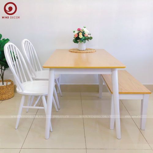 BA-45 Bộ Bàn Ăn 2 Ghế Windsor và Ghế Băng