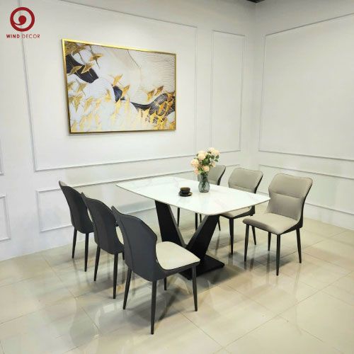 Bộ bàn ăn Vimo Ceramic và 6 Ghế Kelly