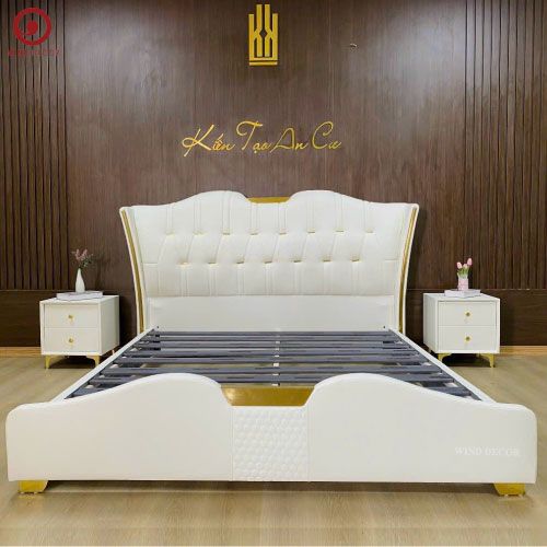 Giường Bọc Nệm ToTo - 2 Tab Đầu Giường