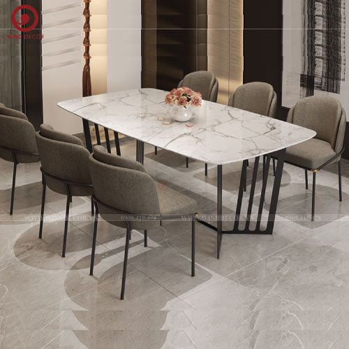 BAC-65 Bộ bàn ăn Royal và 6 ghế Fil Noir Minotti