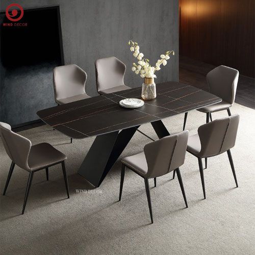 BAC-147 Bộ bàn ăn Alma Ceramic và 4 ghế Vaz