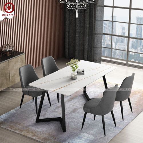 BAC-14 Bộ bàn ăn Grace-G Ceramic và 4 ghế Mona