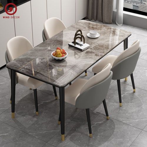 BAC-44 Bộ bàn ăn Ceramic Ozio và 4 ghế Fil Noir Minotti
