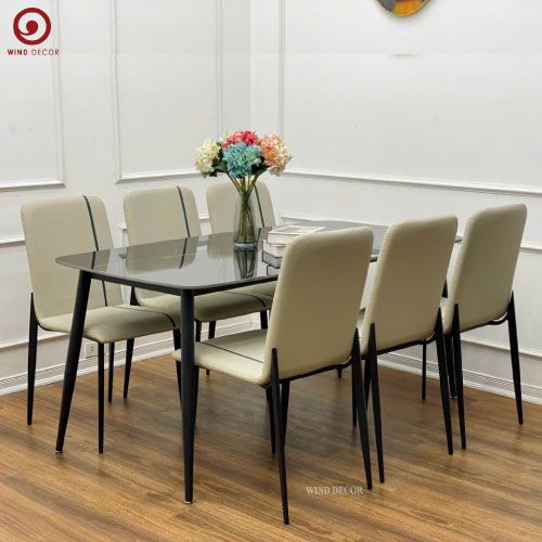 Bộ bàn ăn Ceramic và 6 Ghế Zera
