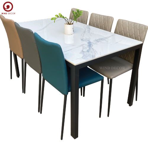 BAC-153 Bộ bàn ăn Ceramic Ely và 4 ghế Baria