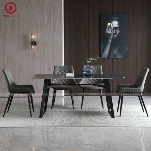 BAC-39 Bộ bàn ăn Ceramic Boone và 4 ghế Nordic