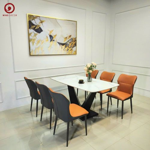 Bộ bàn ăn Vimo Ceramic và 6 Ghế Kelly