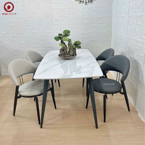 Bộ bàn ăn Ceramic và 4 Ghế Enjoy
