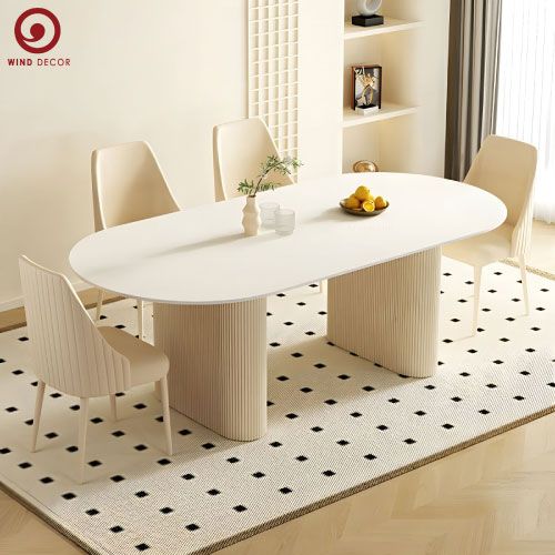 BAC-45 Bộ bàn ăn Oval Wood và 4 Ghế Monina