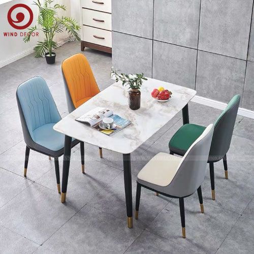 BAC-103 Bộ bàn ăn Ceramic A5 và 4 Monet Không Tay