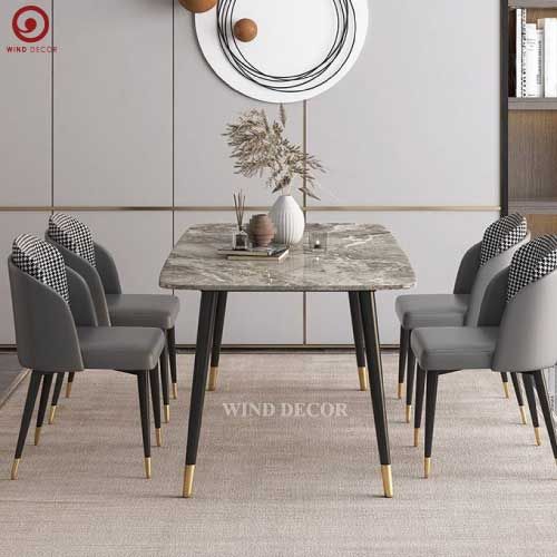 BAC-181 Bộ bàn ăn Ceramic Ozio và 4 ghế Fil Noir Minotti