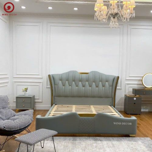Giường Bọc Nệm ToTo - 2 Tab Đầu Giường