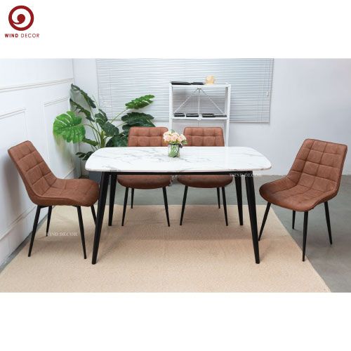 BAC-151 Bộ bàn ăn Ceramic A5 và 4 ghế Poly