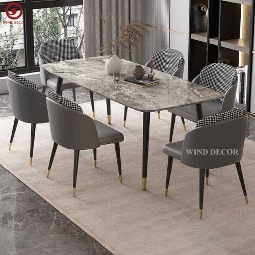 BAC-181 Bộ bàn ăn Ceramic Ozio và 4 ghế Fil Noir Minotti