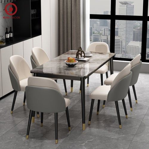 BAC-44 Bộ bàn ăn Ceramic Ozio và 4 ghế Fil Noir Minotti