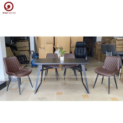 BAC-39 Bộ bàn ăn Ceramic Boone và 4 ghế Nordic