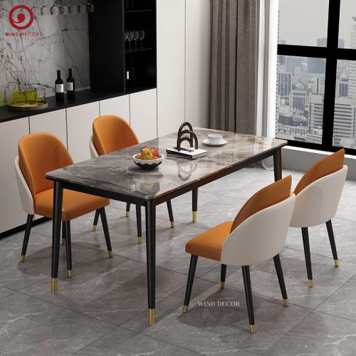 BAC-44 Bộ bàn ăn Ceramic Ozio và 4 ghế Fil Noir Minotti