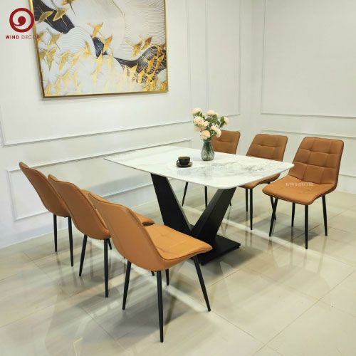 Bộ bàn ăn Vimo Ceramic và 6 Ghế Iva
