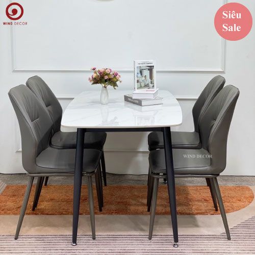 Bộ bàn ăn Ceramic và 4 Ghế Balyon