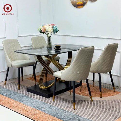 Bộ bàn ăn Acara Ceramic và 4 Ghế Sandy