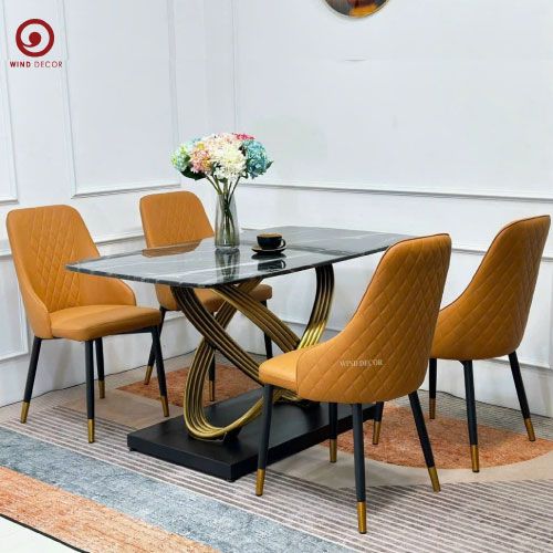 Bộ bàn ăn Acara Ceramic và 4 Ghế Sandy