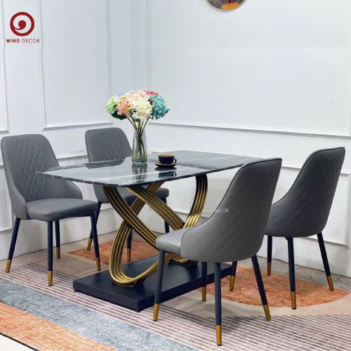 Bộ bàn ăn Acara Ceramic và 4 Ghế Sandy