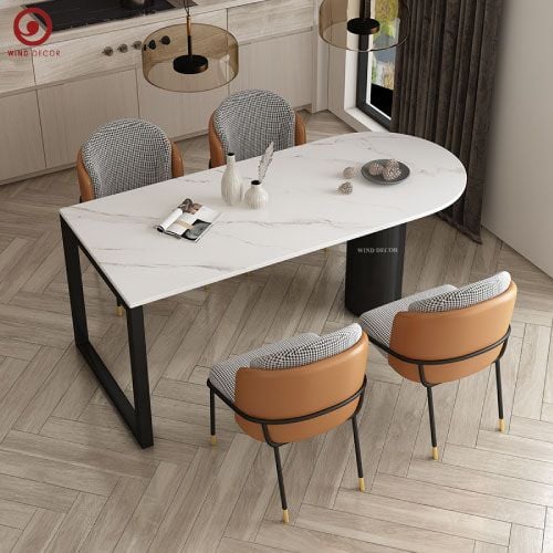 BAC-163 Bộ bàn ăn Buma Ceramic và 4 ghế Fil Noir Minotti