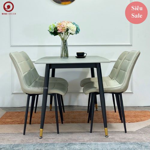 Bộ bàn ăn Ceramic và 4 Ghế Iva