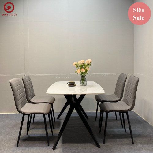 Bộ bàn ăn Ceramic A1 và 4 Ghế Elis