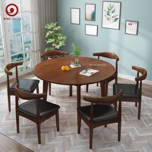 BA-92 Bộ Bàn Ăn Luna Round và 4 Ghế Bull