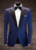 Bộ Tuxedo Cổ Phối Bóng Màu Xanh Navy G84.006