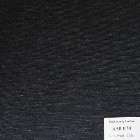 A50.070 Kevinlli V1 - Vải Suit 50% Wool - Đen Trơn
