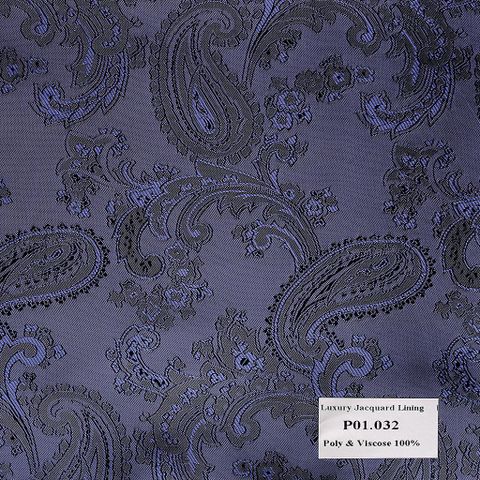 Khăn Pocket Square Hoa Vân Xanh Tím P01.032