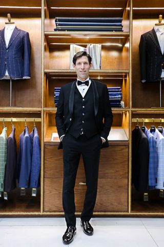 Tuxedo Cổ Sam Phối Bóng