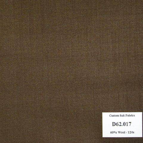 D62.017 Kevinlli V4 - Vải Suit 60% Wool - Nâu sẫm Trơn